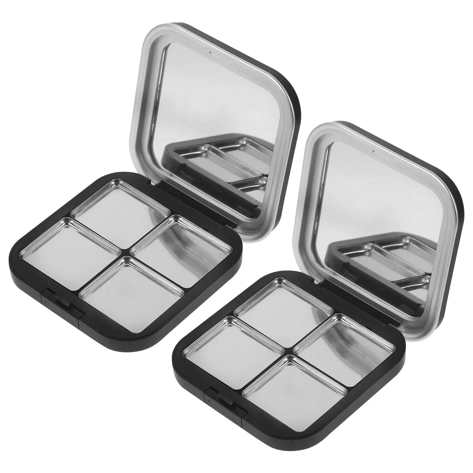 2 Pcs Pocket Eye Shadow Box Travel Makeup Blush