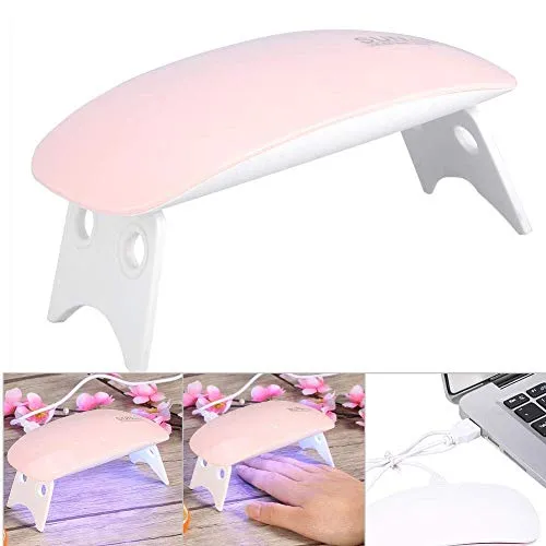 AiScrofa Mini UV LED Nail Lamp, Portable Gel Light Mouse Shape Pocket Size Nail Dryer with USB Cable for All Gel Polish and Detection Light