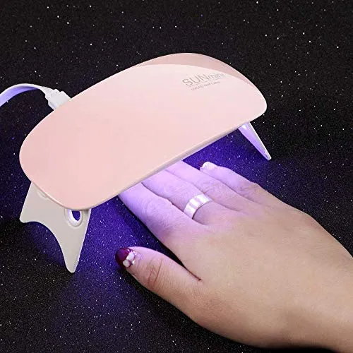 AiScrofa Mini UV LED Nail Lamp, Portable Gel Light Mouse Shape Pocket Size Nail Dryer with USB Cable for All Gel Polish and Detection Light