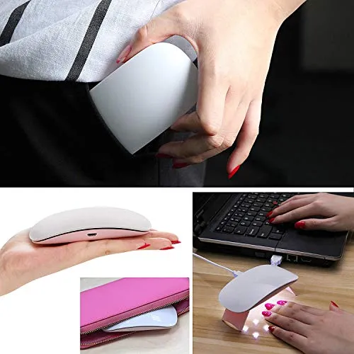 AiScrofa Mini UV LED Nail Lamp, Portable Gel Light Mouse Shape Pocket Size Nail Dryer with USB Cable for All Gel Polish and Detection Light