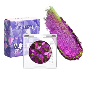 DE'LANCI Chameleon Glitter Eyeshadow Palette Pigmented, Multichrome Glitter Eyeshadow Palette Single, Purple-Gold-Green Glitter Eyeshadow Holographic Color Shift Multi-Dimensional Eye Looks