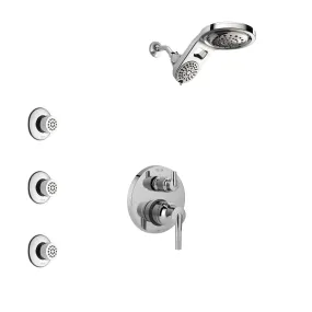 Delta Trinsic Chrome Finish Shower System with Control Handle, Integrated 3-Setting Diverter, Dual Showerhead, and 3 Body Sprays SS248599