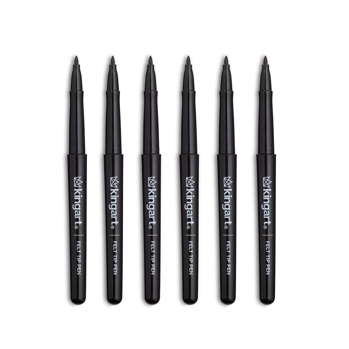 Felt Tip Black Pens 6 pc