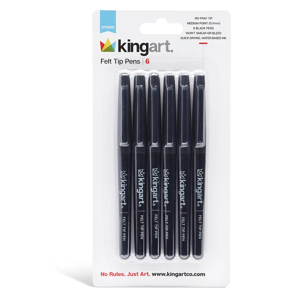 Felt Tip Black Pens 6 pc