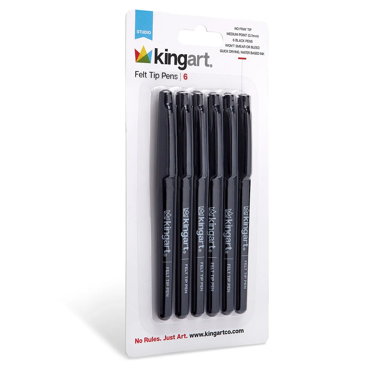 Felt Tip Black Pens 6 pc