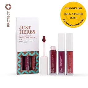Full-Size Herb Enriched Matte Liquid Lipstick Kit - Set of 3 : 6 ml