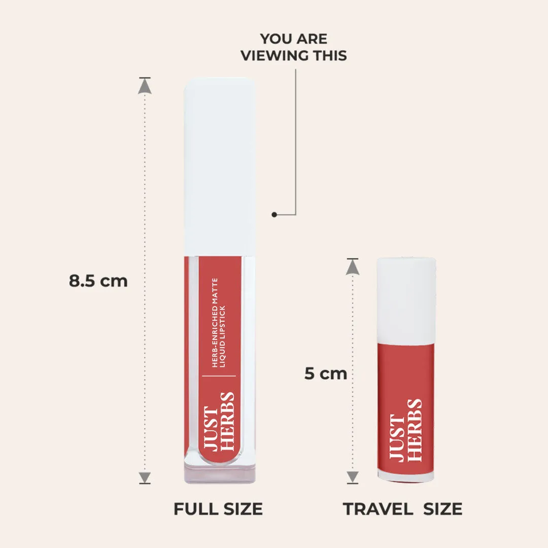 Full-Size Herb Enriched Matte Liquid Lipstick Kit - Set of 3 : 6 ml