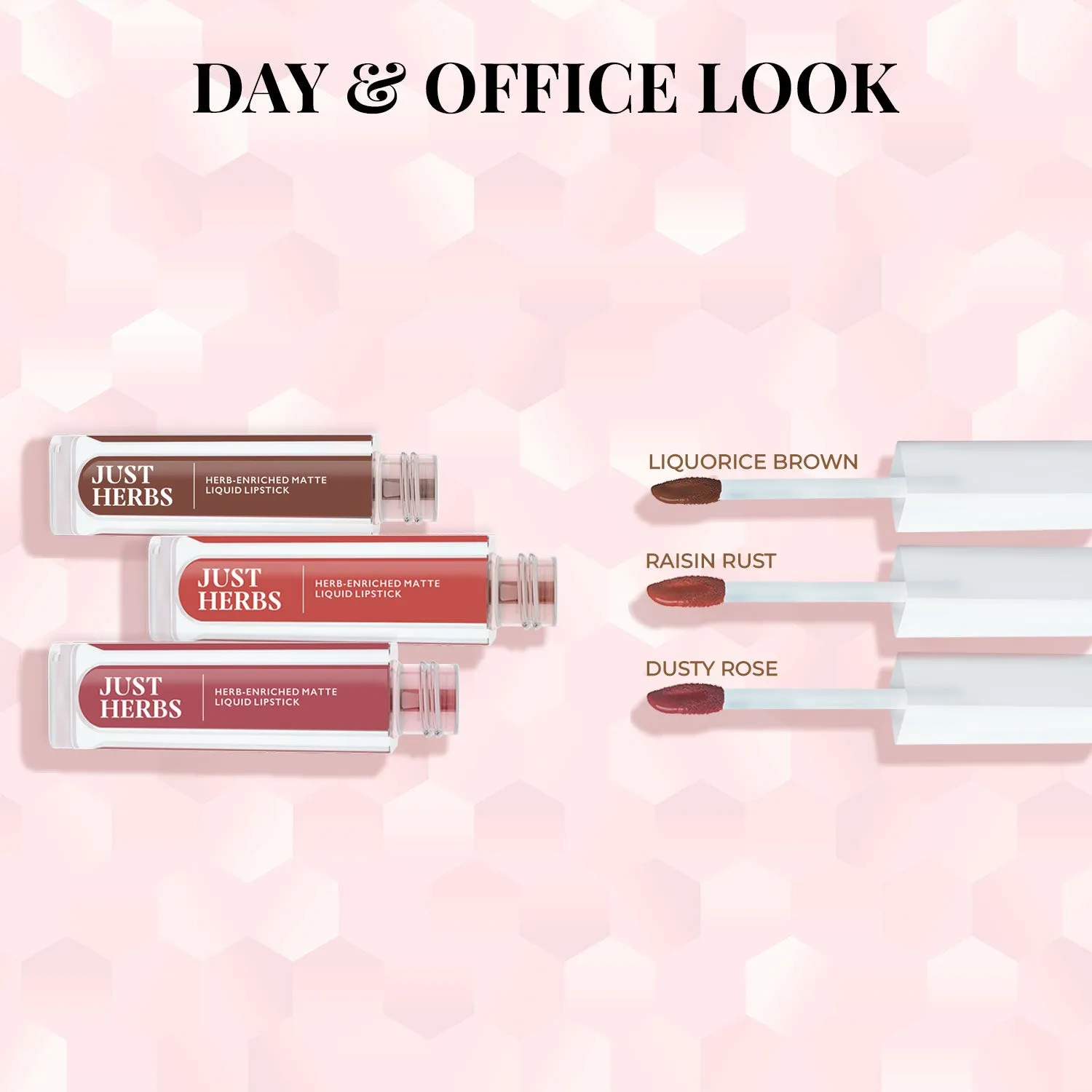 Full-Size Herb Enriched Matte Liquid Lipstick Kit - Set of 3 : 6 ml