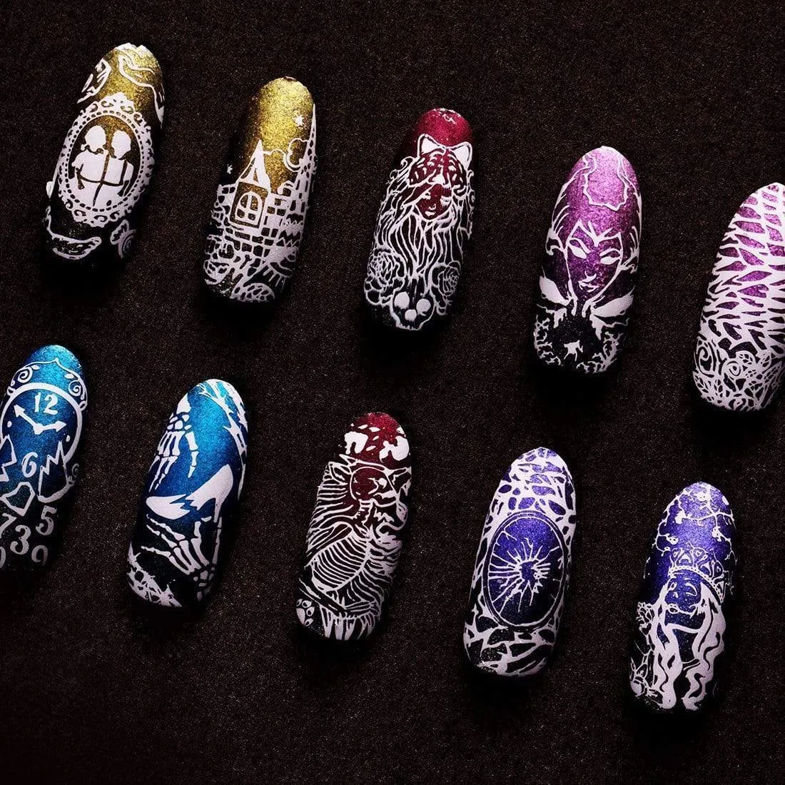 Grimm's Nightfall: Glass Slipper (B224) - Blue Metallic Stamping Polish