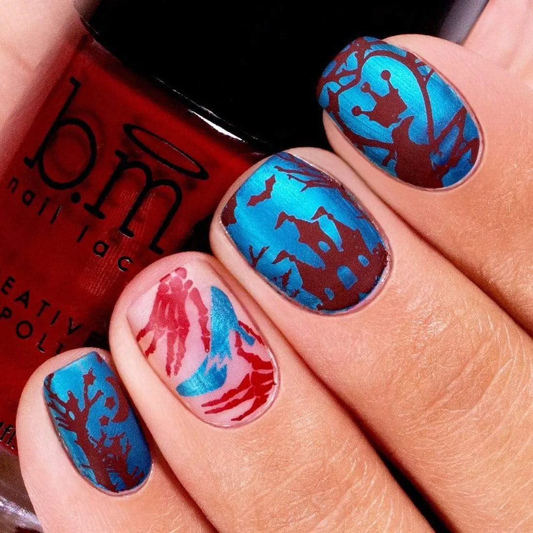 Grimm's Nightfall: Glass Slipper (B224) - Blue Metallic Stamping Polish