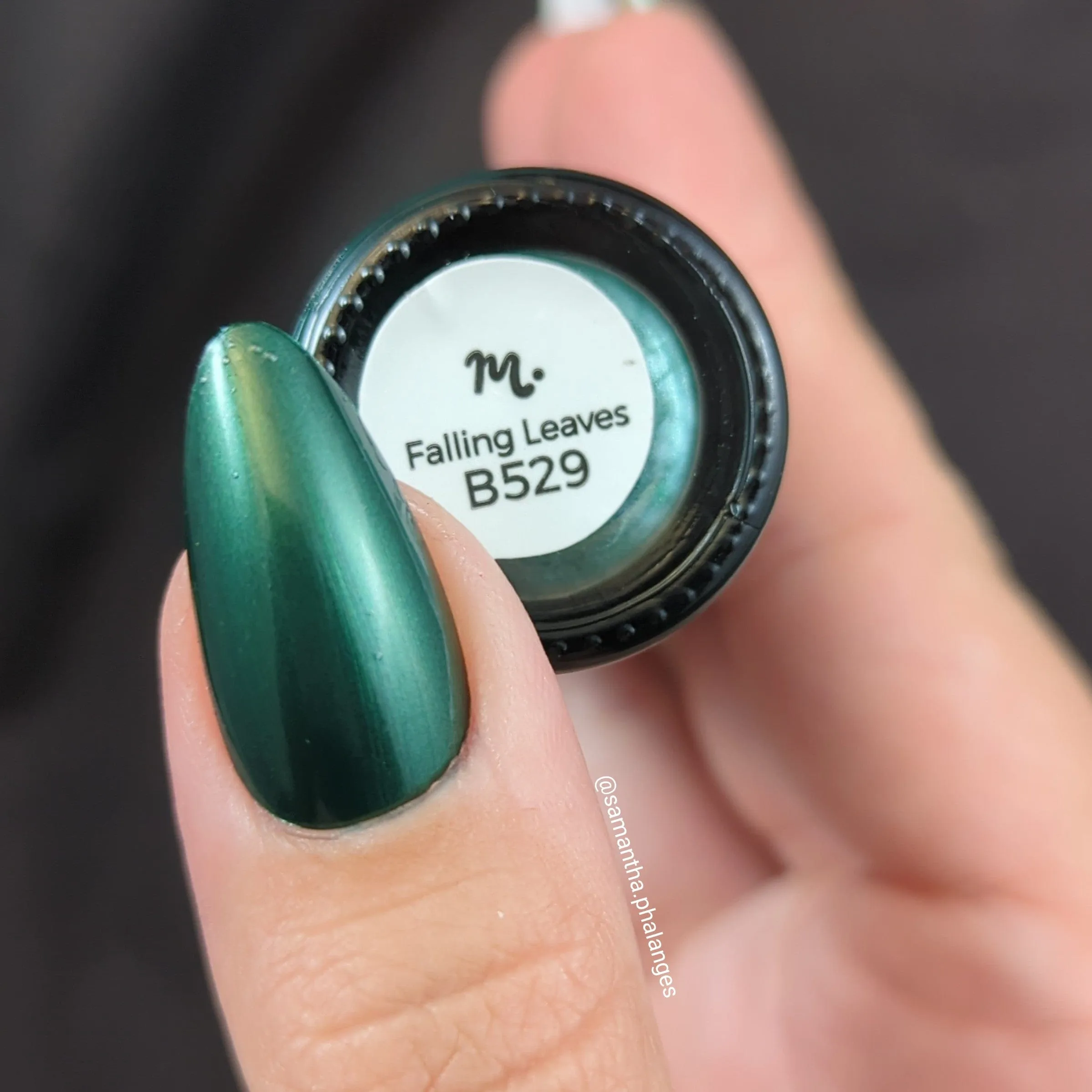 Harvest Hues: Falling Leaves (B529) - Green Metallic Stamping Polish