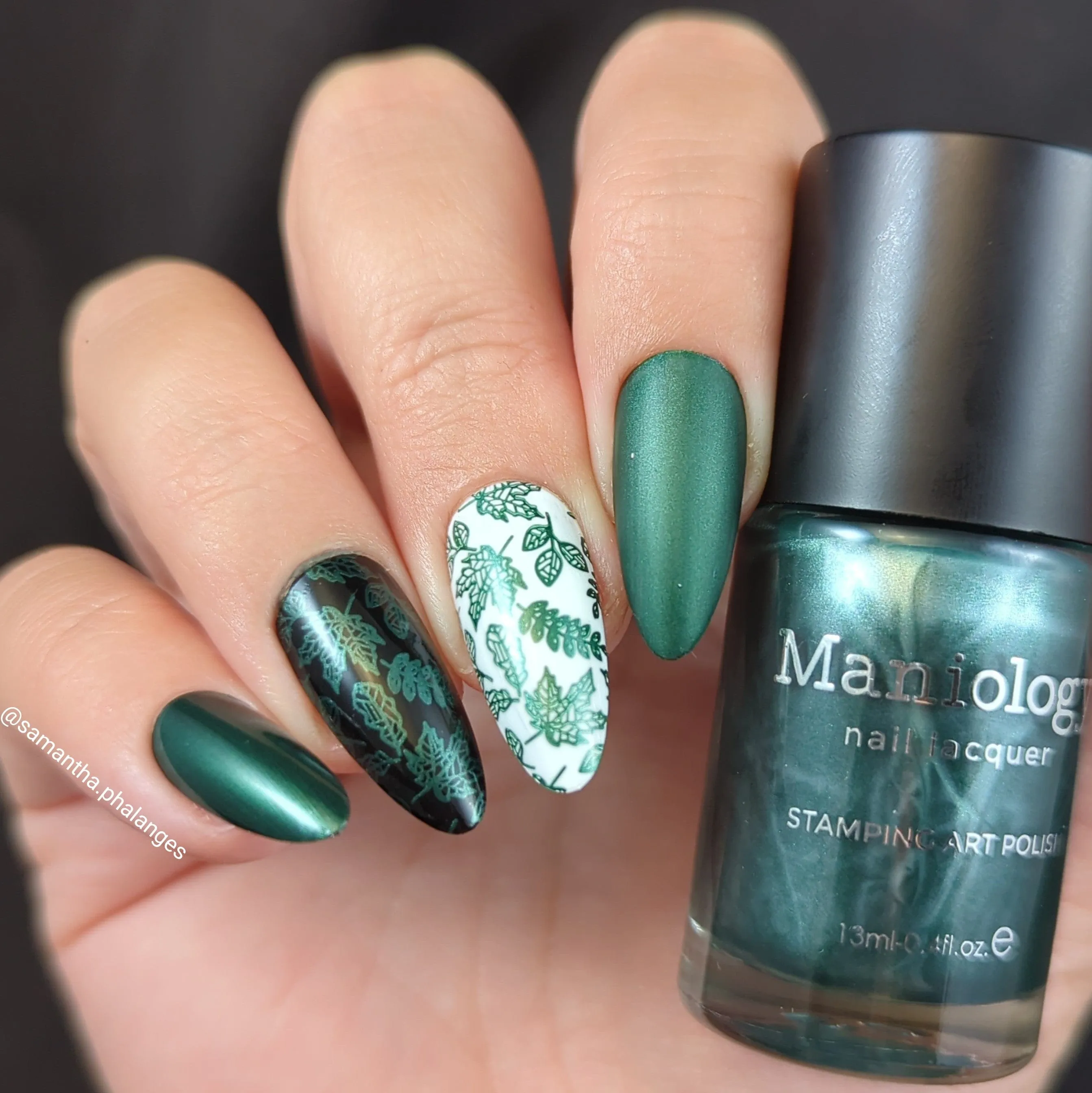 Harvest Hues: Falling Leaves (B529) - Green Metallic Stamping Polish