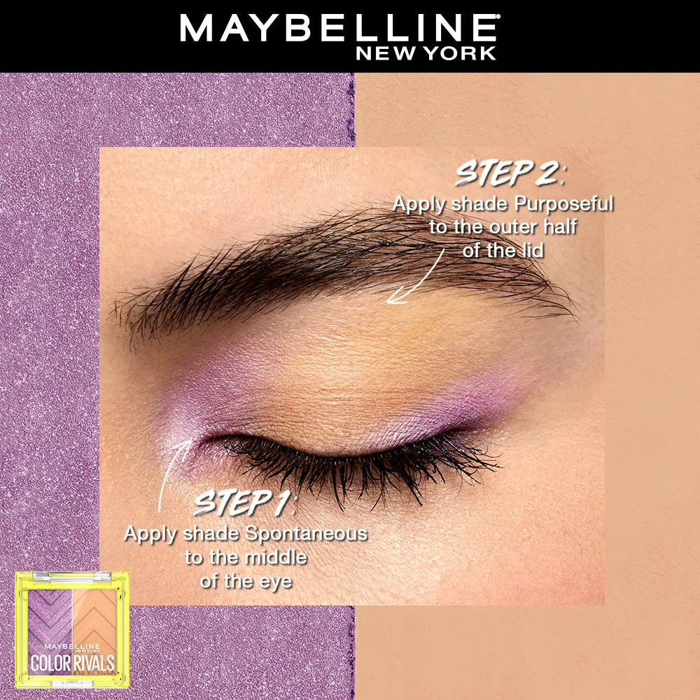 Maybelline Color Rivals Shadow Longwear Duo Eyeshadow Palette: Spontenous x Purposeful , 3g