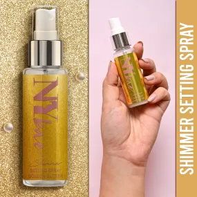 NY Bae Shimmer Setting Spray - Golden Glitter (30 ml) | Gold | All Skin Types | Sets Makeup | Long lasting | Travel Friendly