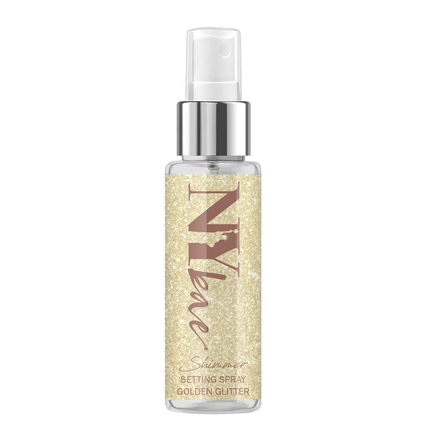 NY Bae Shimmer Setting Spray - Golden Glitter (30 ml) | Gold | All Skin Types | Sets Makeup | Long lasting | Travel Friendly