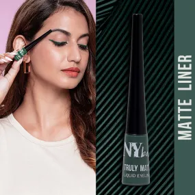NY Bae Truly Matte Liquid Eyeliner - Glamour Green (4.5 ml) | Matte Finish | Super Pigmented | Long lasting | Quick Drying | Waterproof