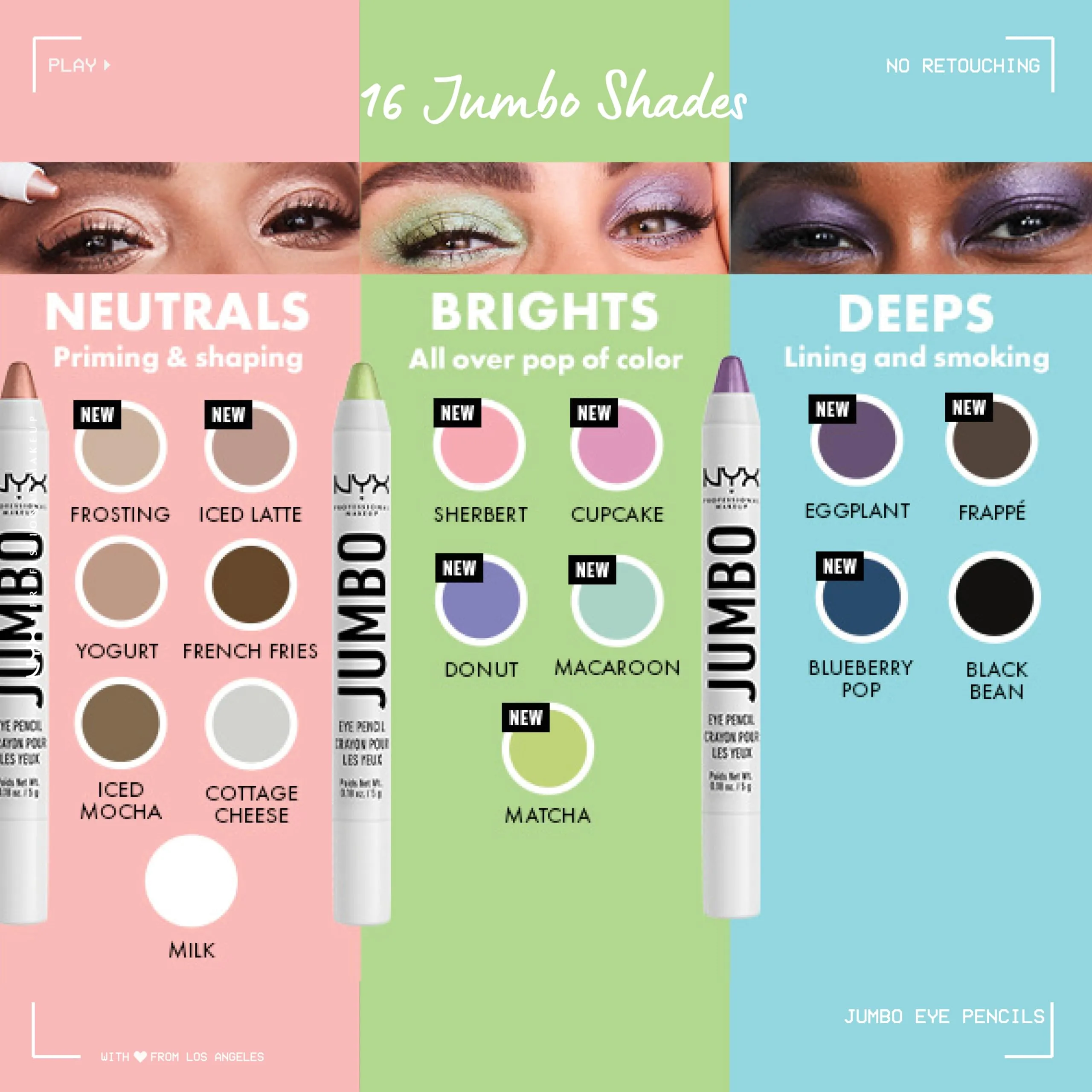 NYX PROFESSIONAL MAKEUP Jumbo Eye Pencil, Eyeshadow & Eyeliner Pencil - Black Bean (Black)