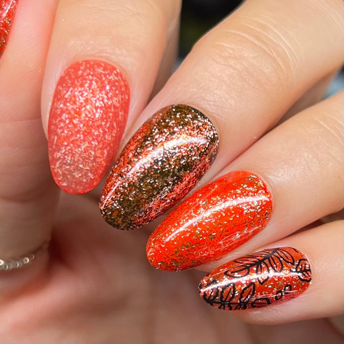 Rustic Charm: Ruby Glow (P170) - Red with Silver Glitter Jellies Nail Polish