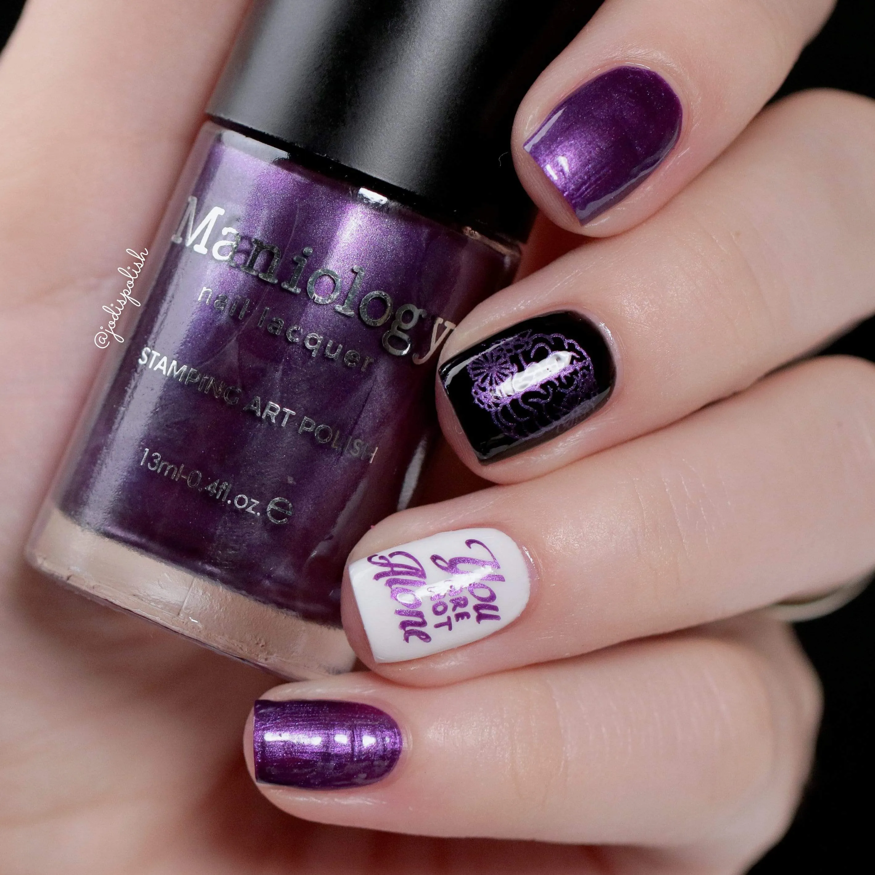 Serenity (B413) - Purple Silver Metallic Stamping Polish