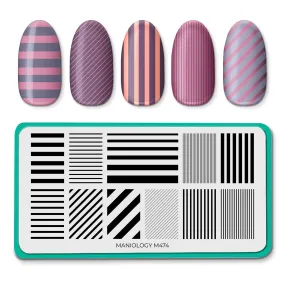Shape Nouveau: Walk the Line (M474) - Nail Stamping Plate