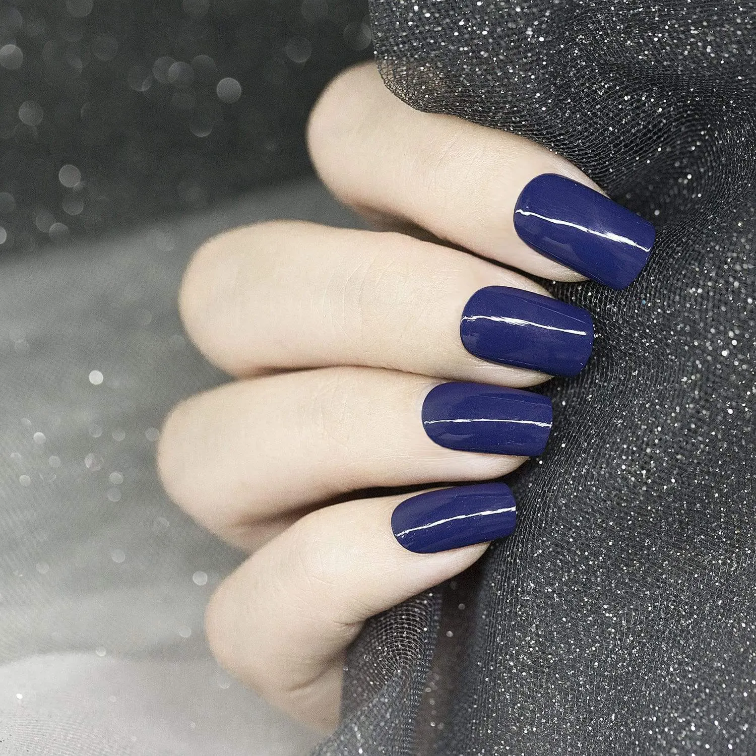 Shibori (B265) - Navy Blue Cream Stamping Polish