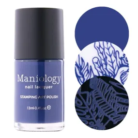 Shibori (B265) - Navy Blue Cream Stamping Polish