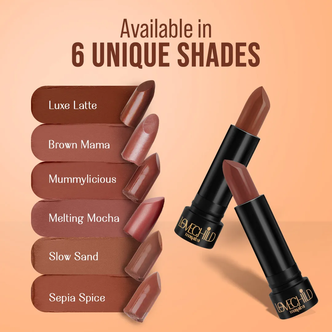 Slow Sand - Bare Browns Ultra Matte Lipstick (Caramel Brown)- Intense color pay-off