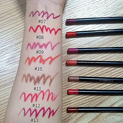 VERONNI Matte Liquid Lipstick with Lip Liner Lip Contour kit Waterproof Long Lasting Lip Gloss with 13 Colors Nonstick Cup Lip Stick Set (#13)