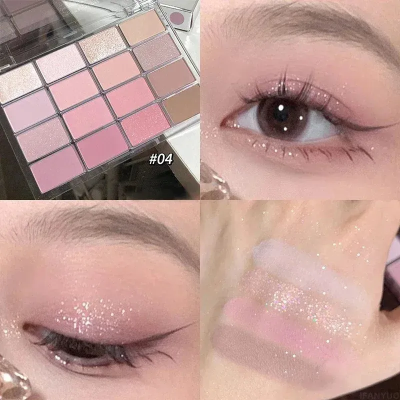 Yeknu 20 Colors Matte Glitter Eyeshadow Palette Korean Makeup Pearly Eye Shadow Waterproof Acrylic Shadow Palettes Women Cosmetics