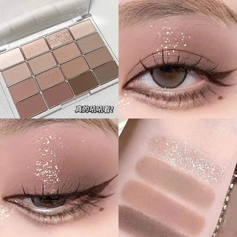 Yeknu 20 Colors Matte Glitter Eyeshadow Palette Korean Makeup Pearly Eye Shadow Waterproof Acrylic Shadow Palettes Women Cosmetics