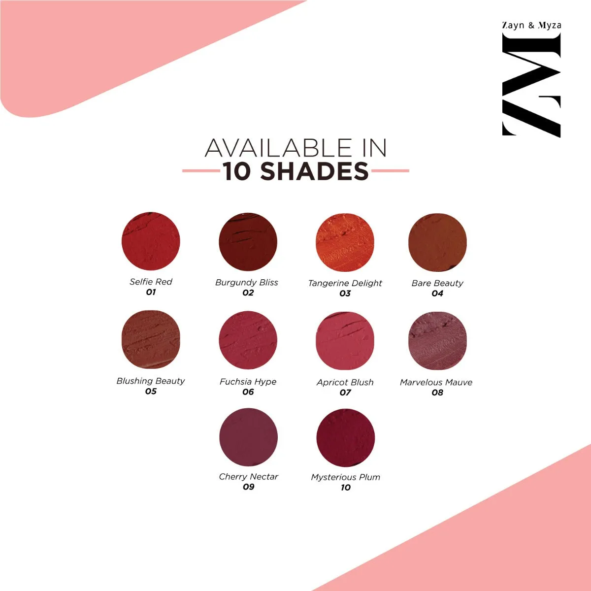 Zayn & Myza Transfer-proof Power Matte Lipstick (3.2g)